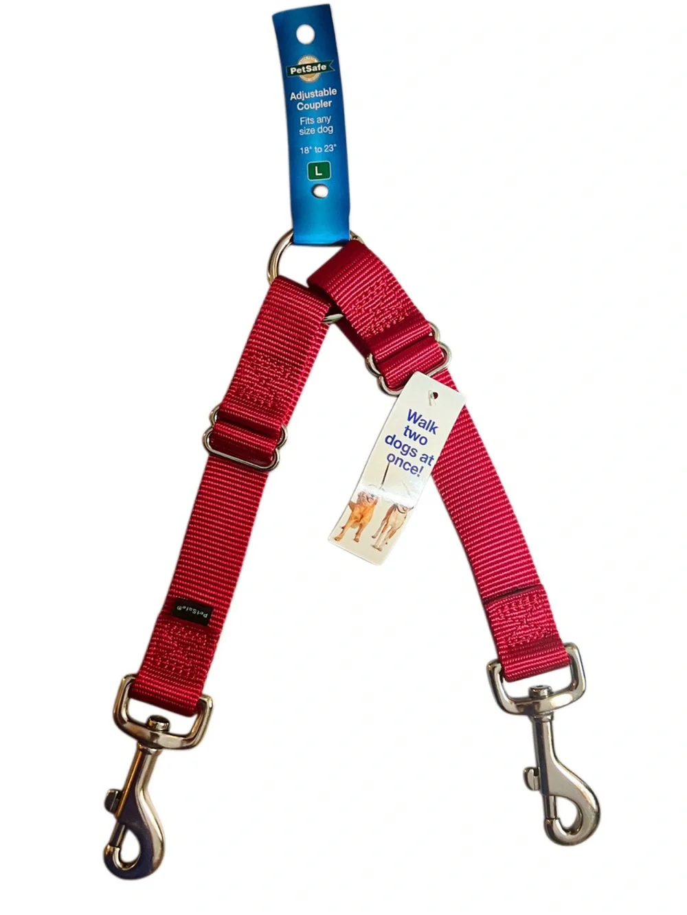 Pet Safe Adjustable Red Dual Coupler Sz Large
